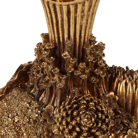 Vaas Bloemen 30 cm - Goud - Resin