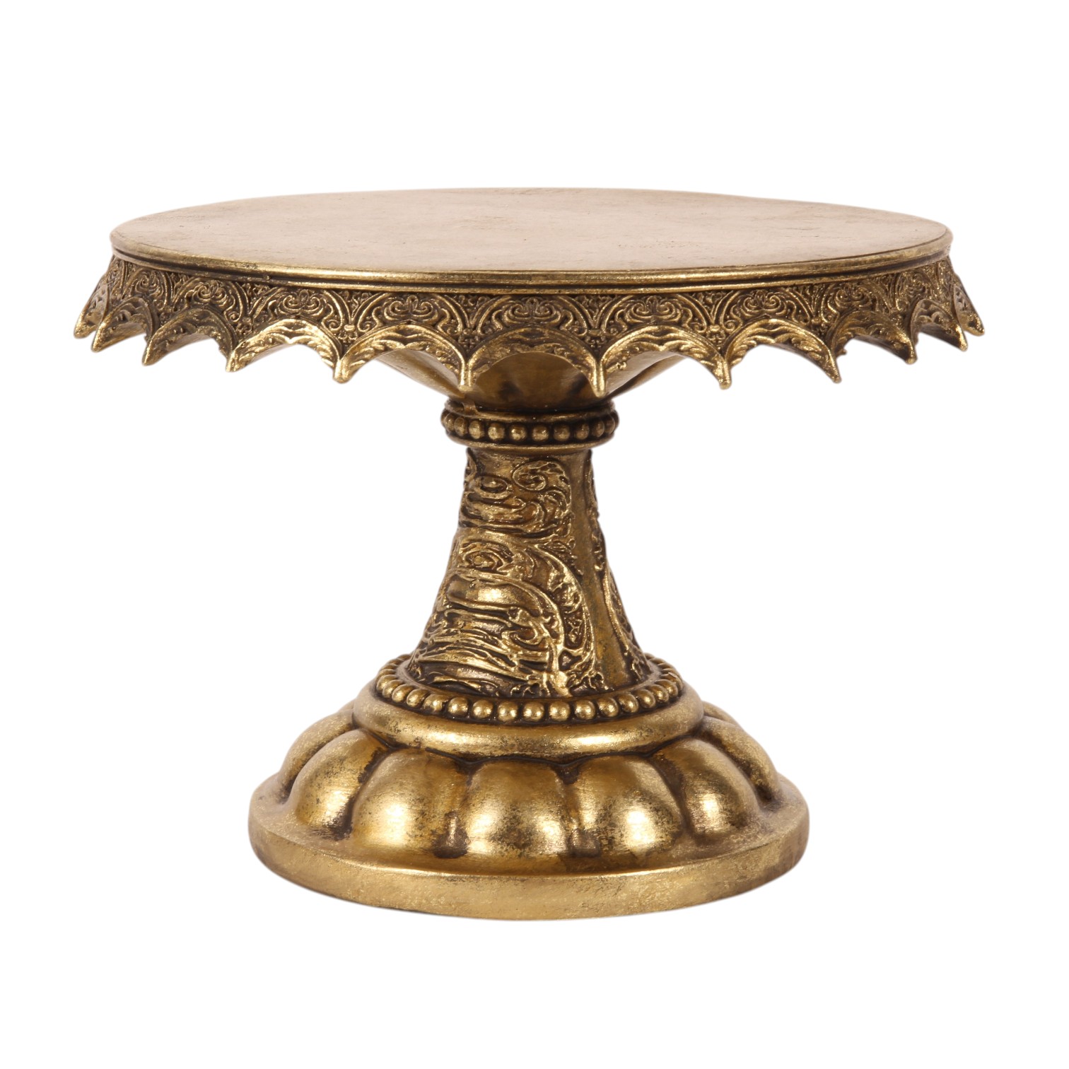 Taartenplateau 20 cm - Goud - Resin