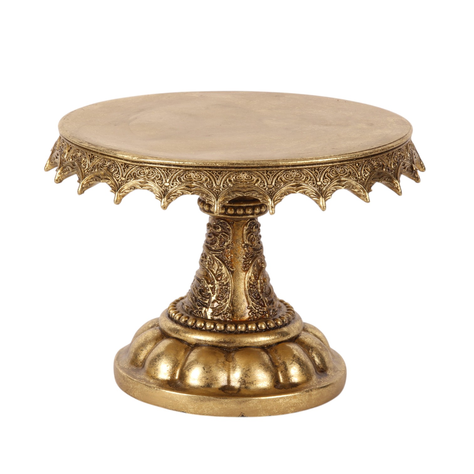 Taartenplateau 25 cm - Goud - Resin