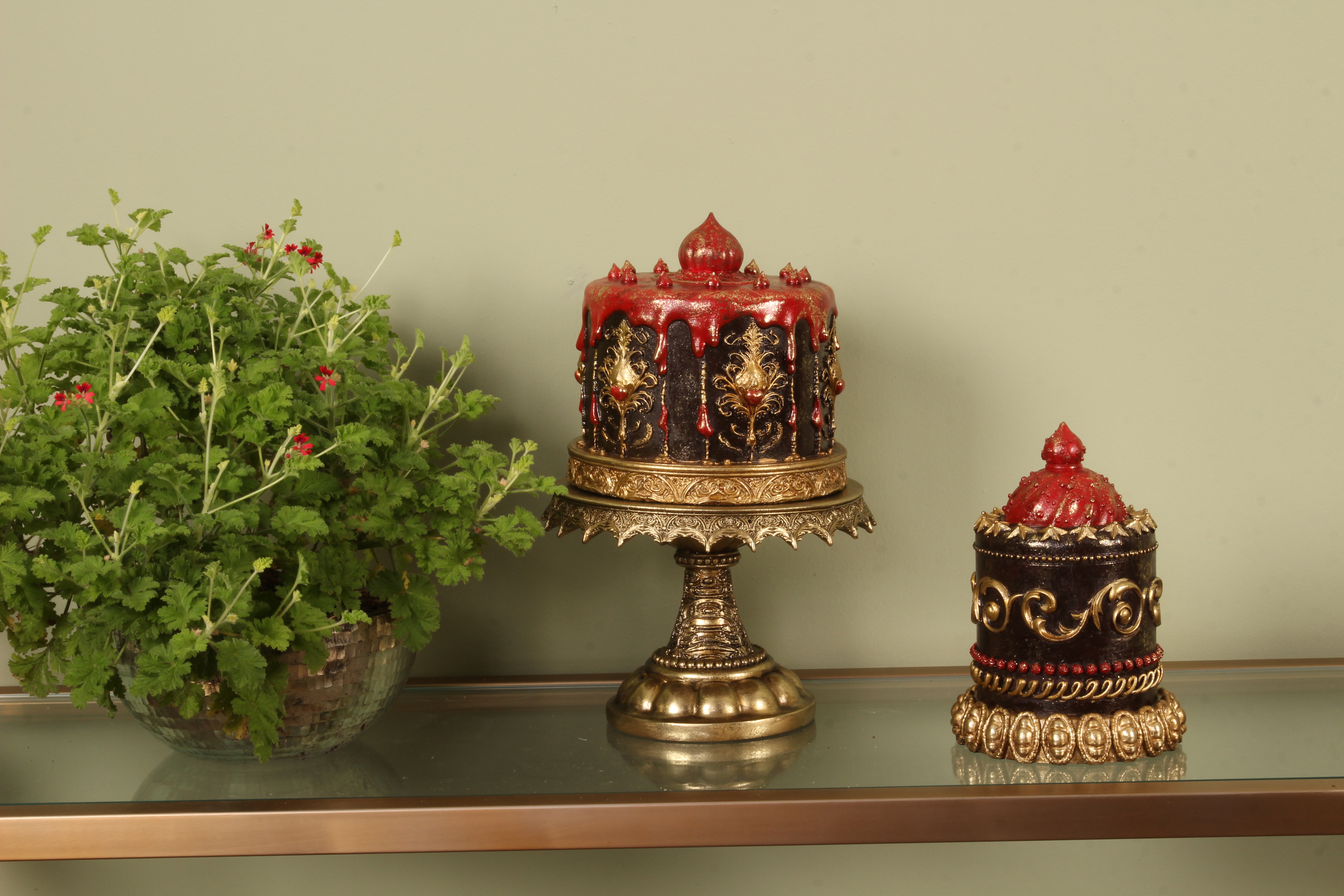 Decoratie Taart 20 cm - Bruin - Resin