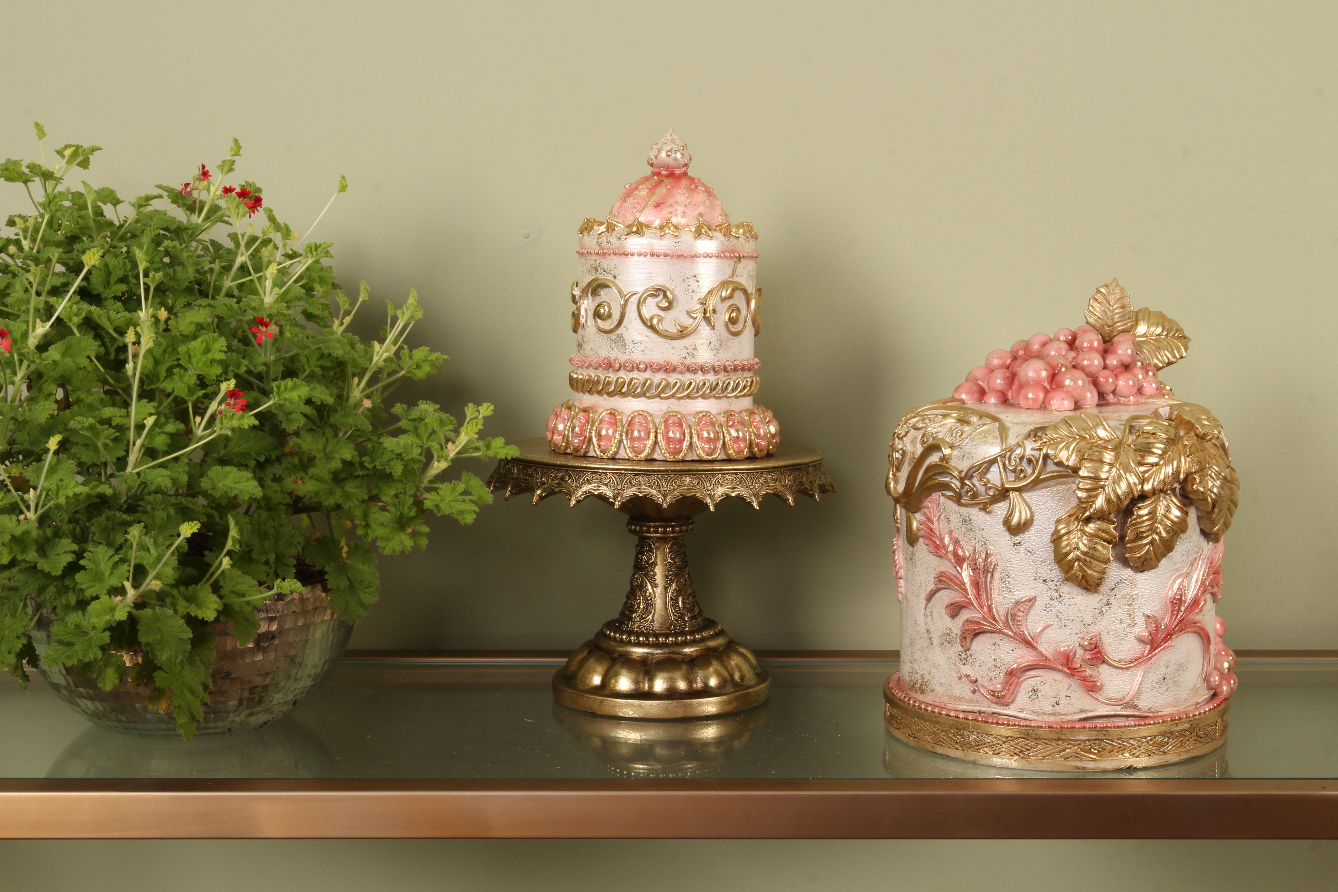 Decoratie Taart 23 cm - Roze - Resin