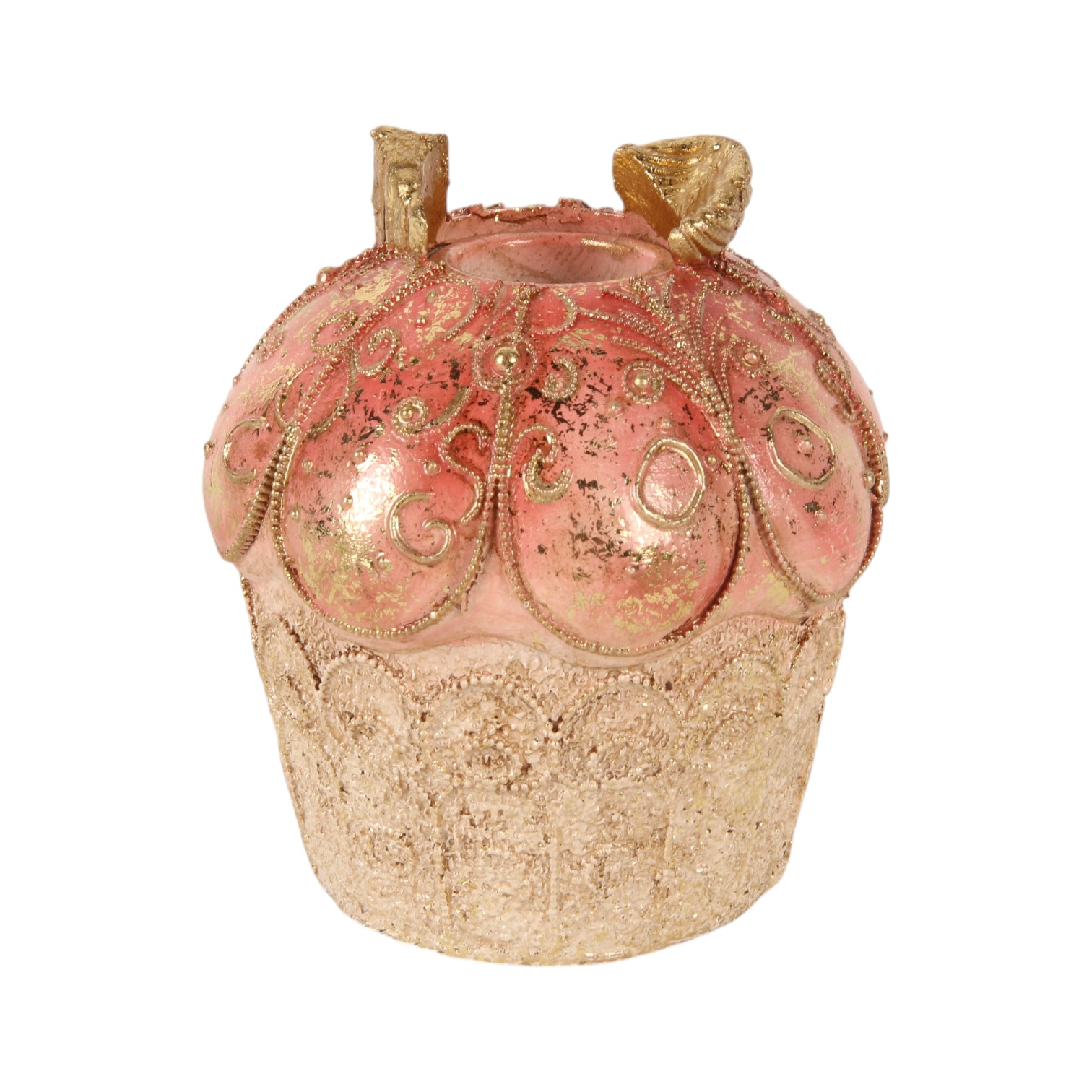 Kandelaar Cake 9 cm - Roze - Resin