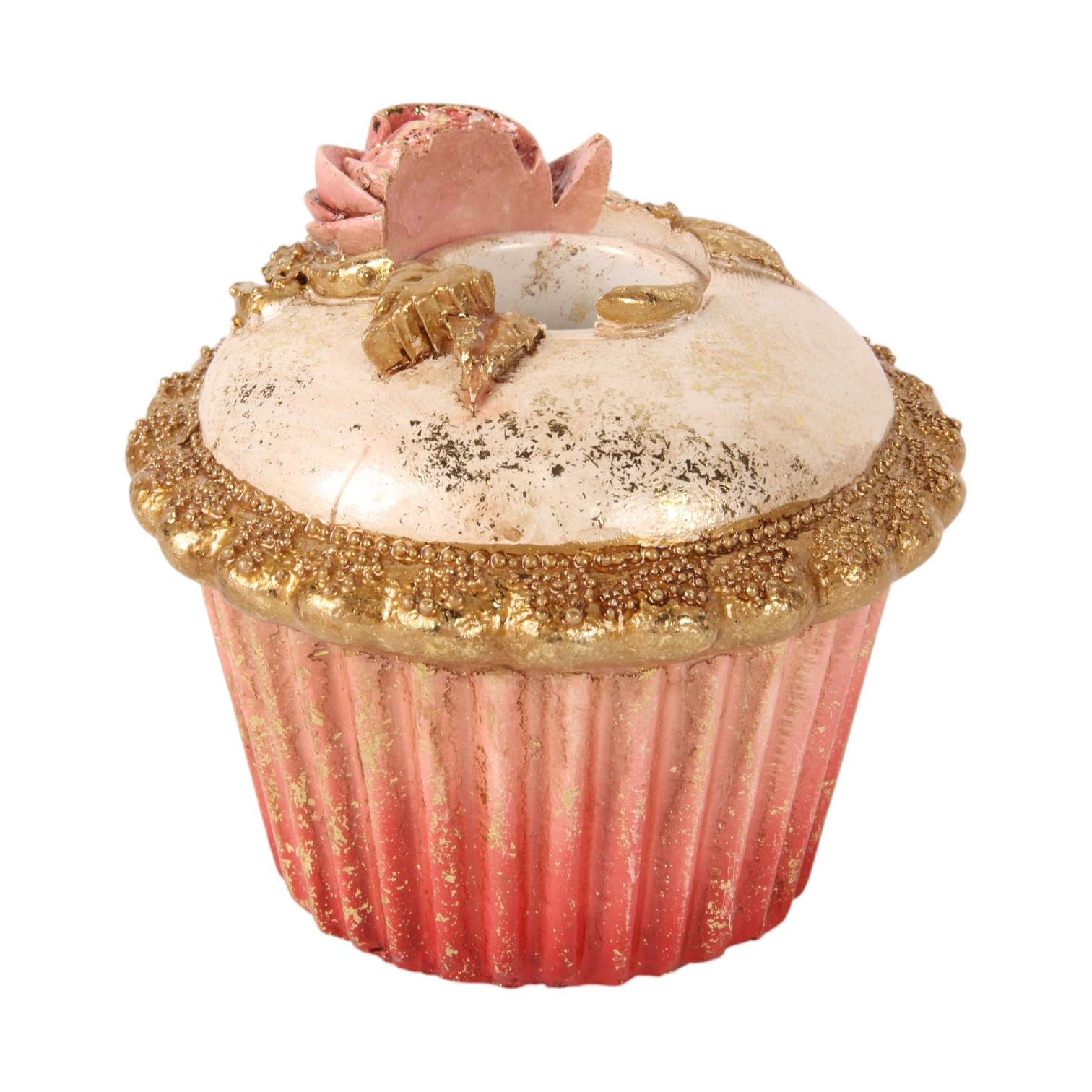 Kandelaar Cake 7,5 cm - Roze - Resin