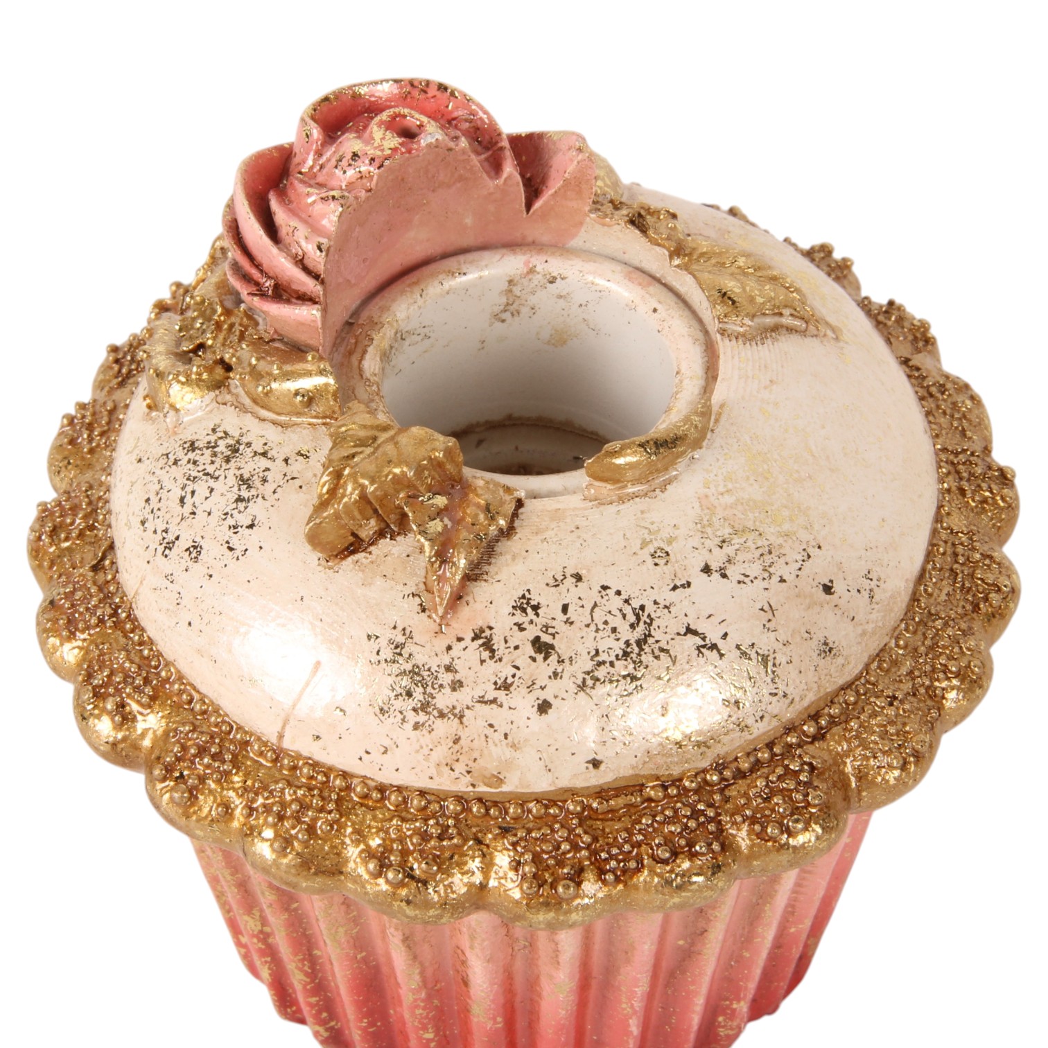 Kandelaar Cake 7,5 cm - Roze - Resin