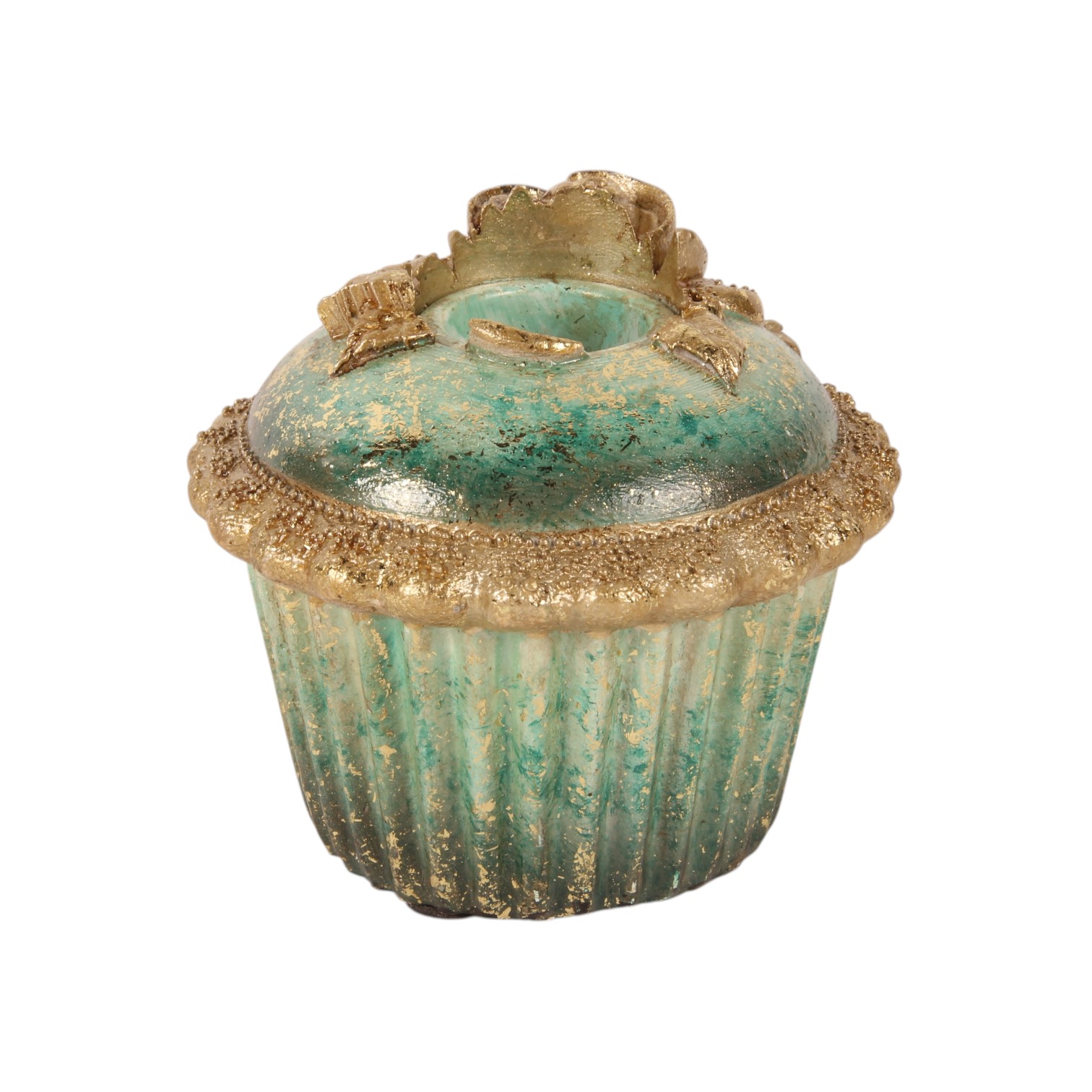 Kandelaar Cake 7,5 cm - Blauw - Resin