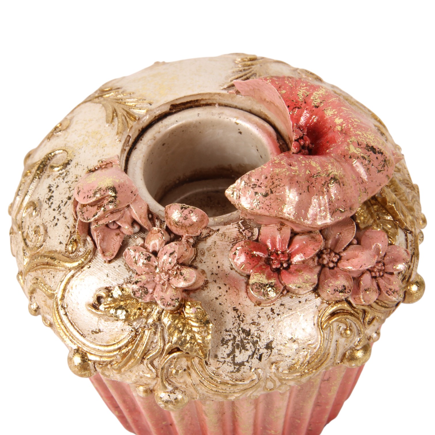 Kandelaar Cake 8 cm - Roze - Resin