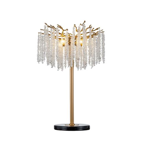 Tafellamp Waterfall 85 cm - Goud - Glas