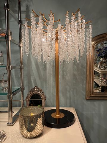 Table Lamp Waterfall 85 cm - Gold - Iron & Glass