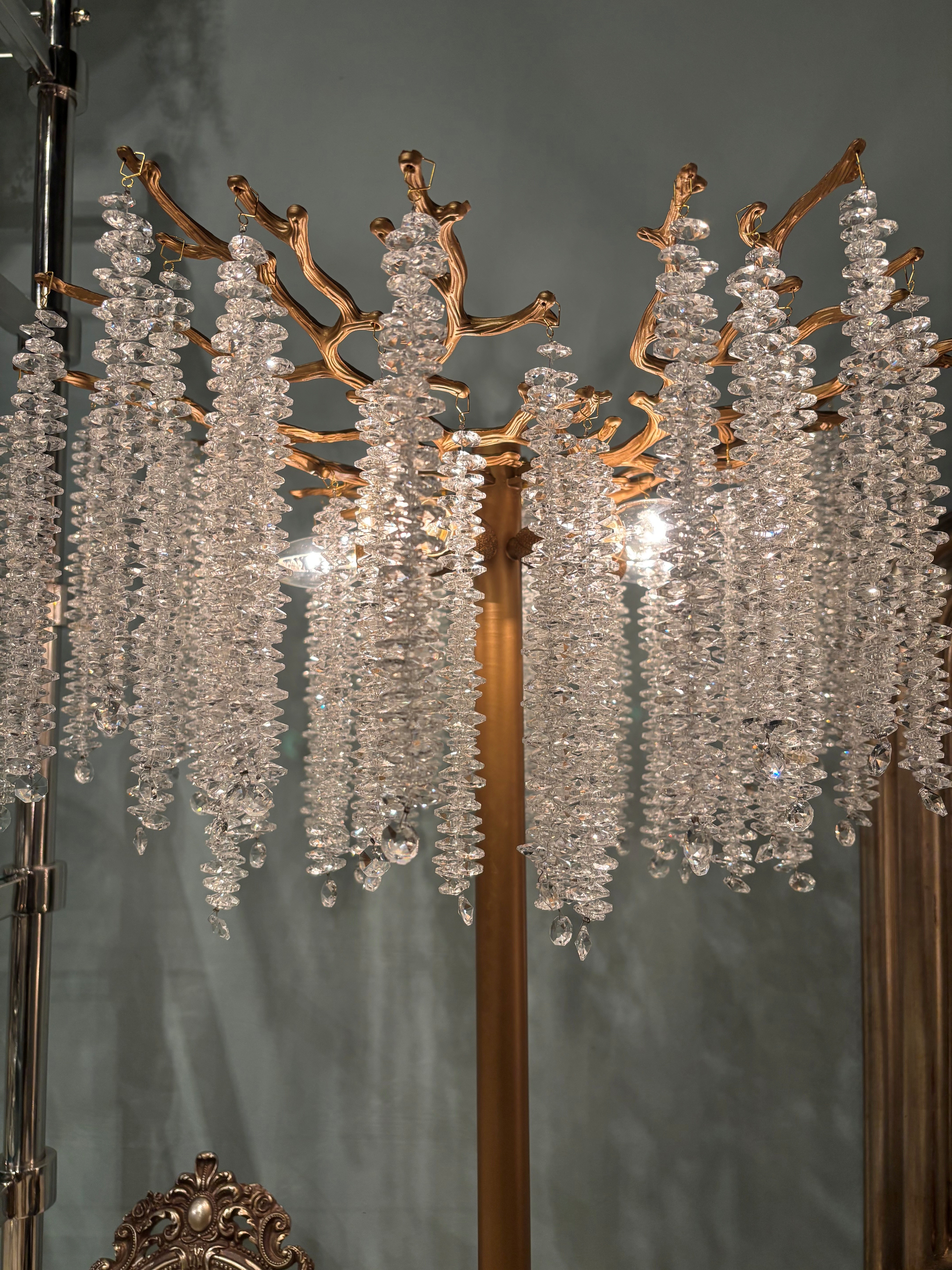 Tafellamp Waterfall 85 cm - Goud - Glas