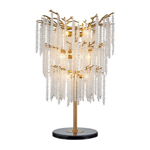 Tafellamp Waterfall 105 cm - Goud - Glas
