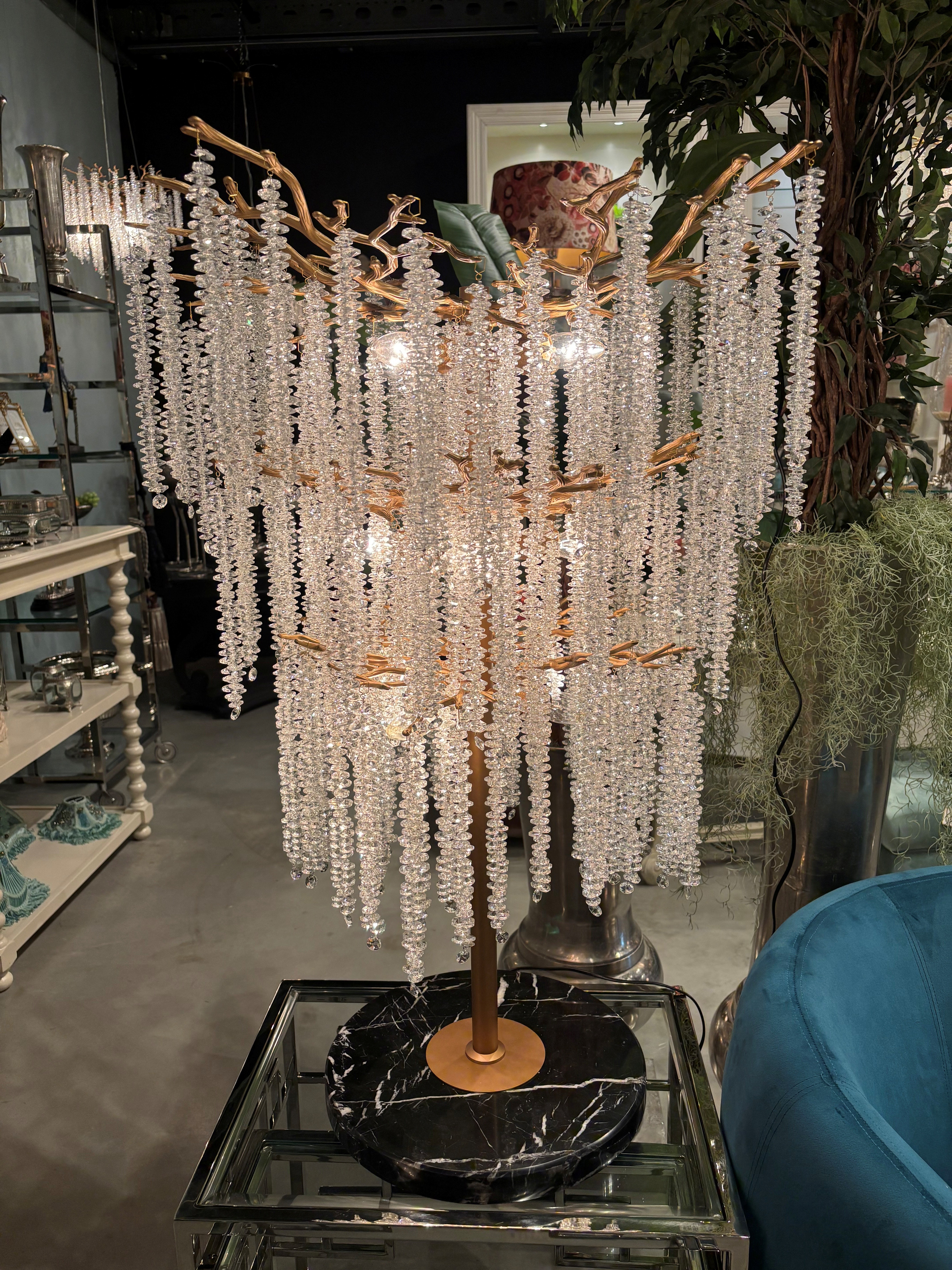 Tafellamp Waterfall 105 cm - Goud - Glas