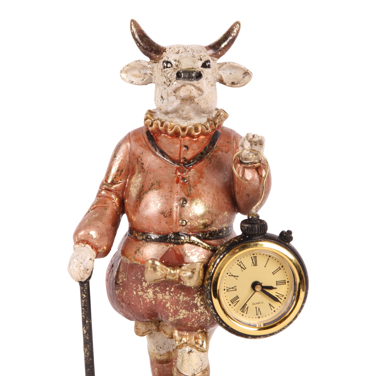 Koe met Klok 25 cm - Roze - Resin