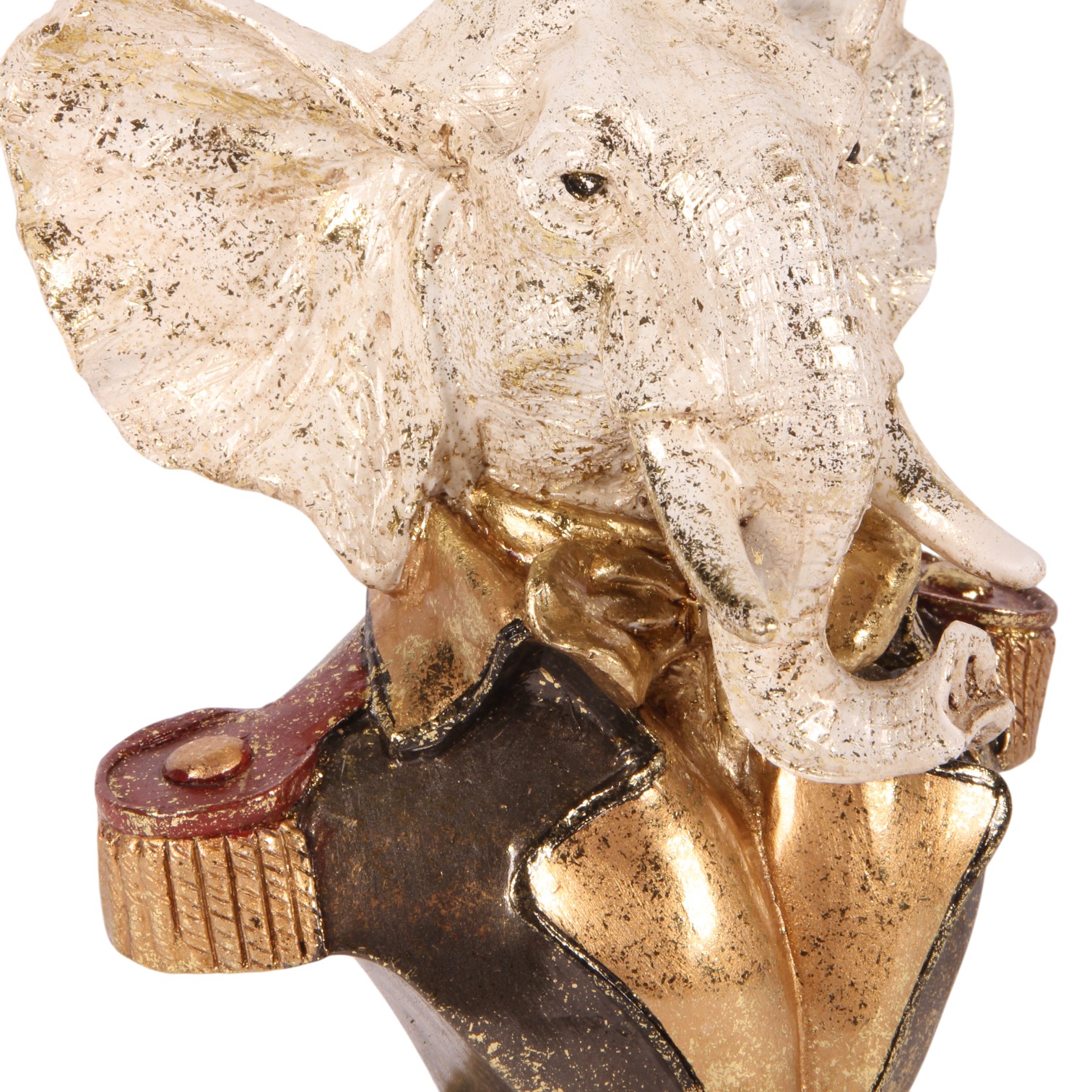 Buste Beeld Olifant 23 cm - Zwart - Resin