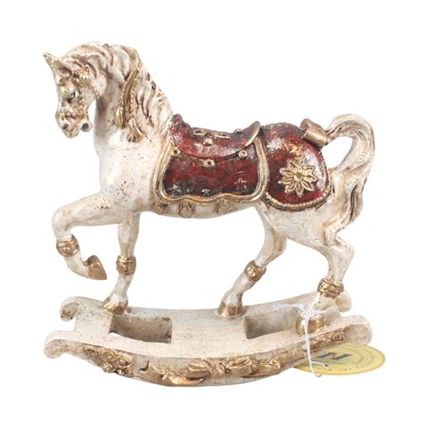 Cheval à Bascule 16,5 cm - Blanc - Résine