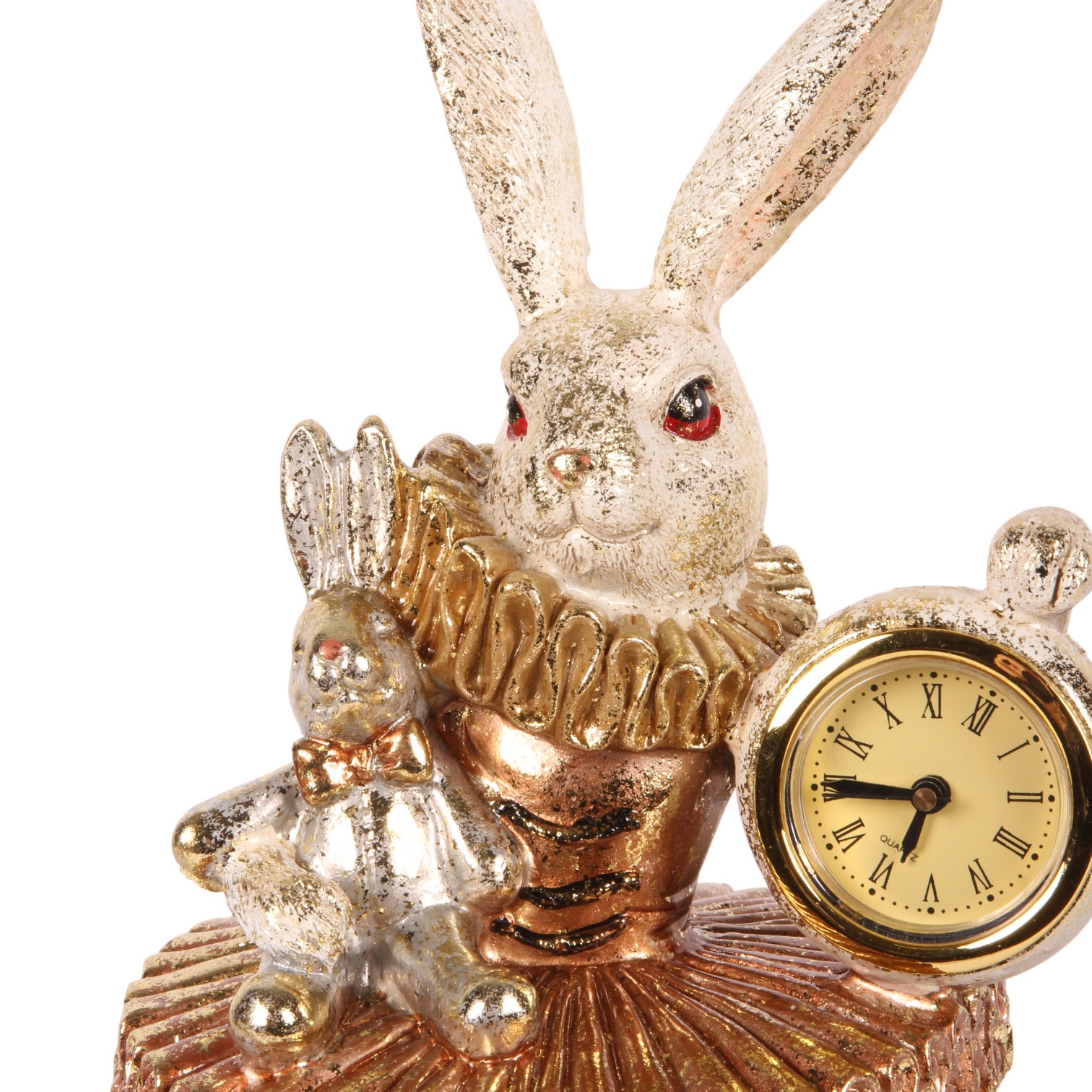 Konijn Opbergbox met Klok - Multi - Resin