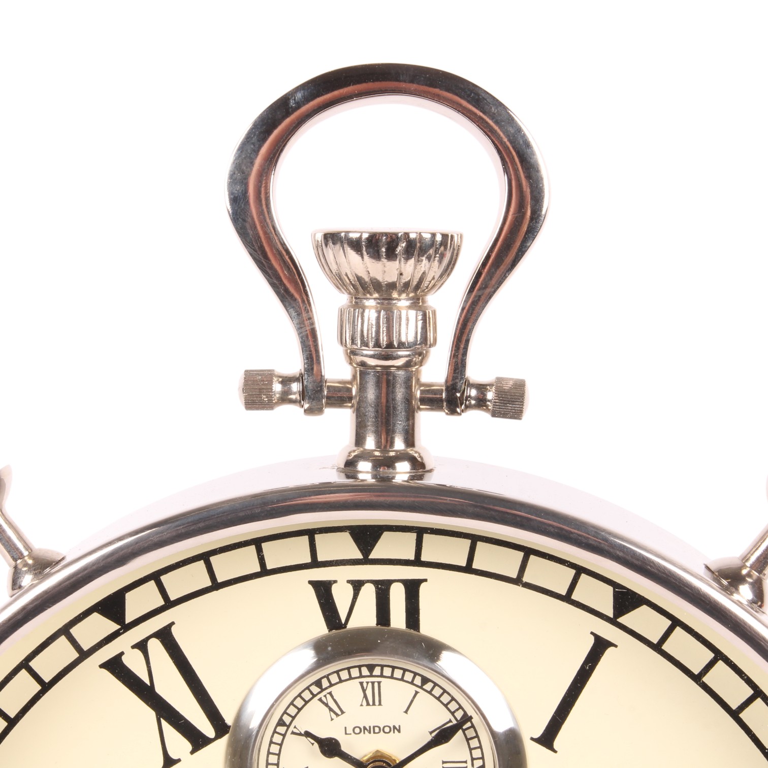 World Time Clock on Base 48 cm - Silver - Steel/Aluminium