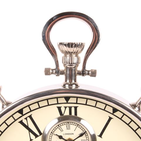 World Time Clock on Base 48 cm - Silver - Steel/Aluminium