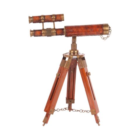 Telescoop op Standaard 41 cm - Bruin - Messing