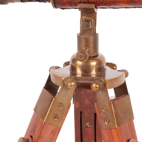 Telescoop op Standaard 41 cm - Bruin - Messing