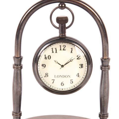 Hanging Table Clock with Compass on Base 15 cm - Gold - Brass/Aluminium
