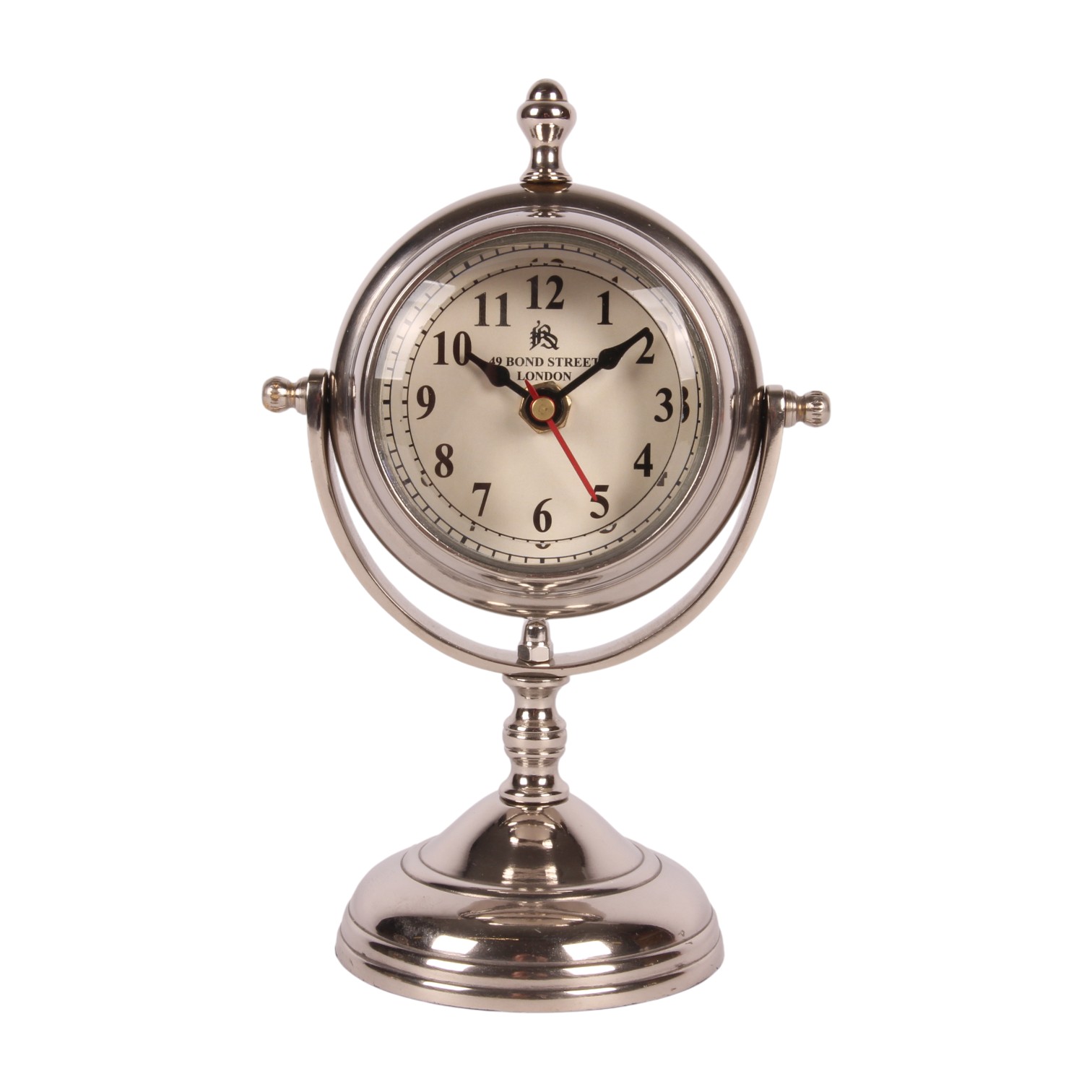 Table Clock on Base 22 cm - Silver - Aluminium