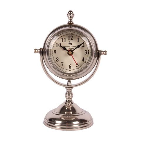 Table Clock on Base 22 cm - Silver - Aluminium