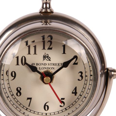 Table Clock on Base 22 cm - Silver - Aluminium