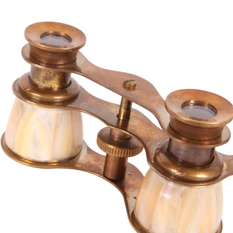 Binocular 18 cm - Gold/White - Brass