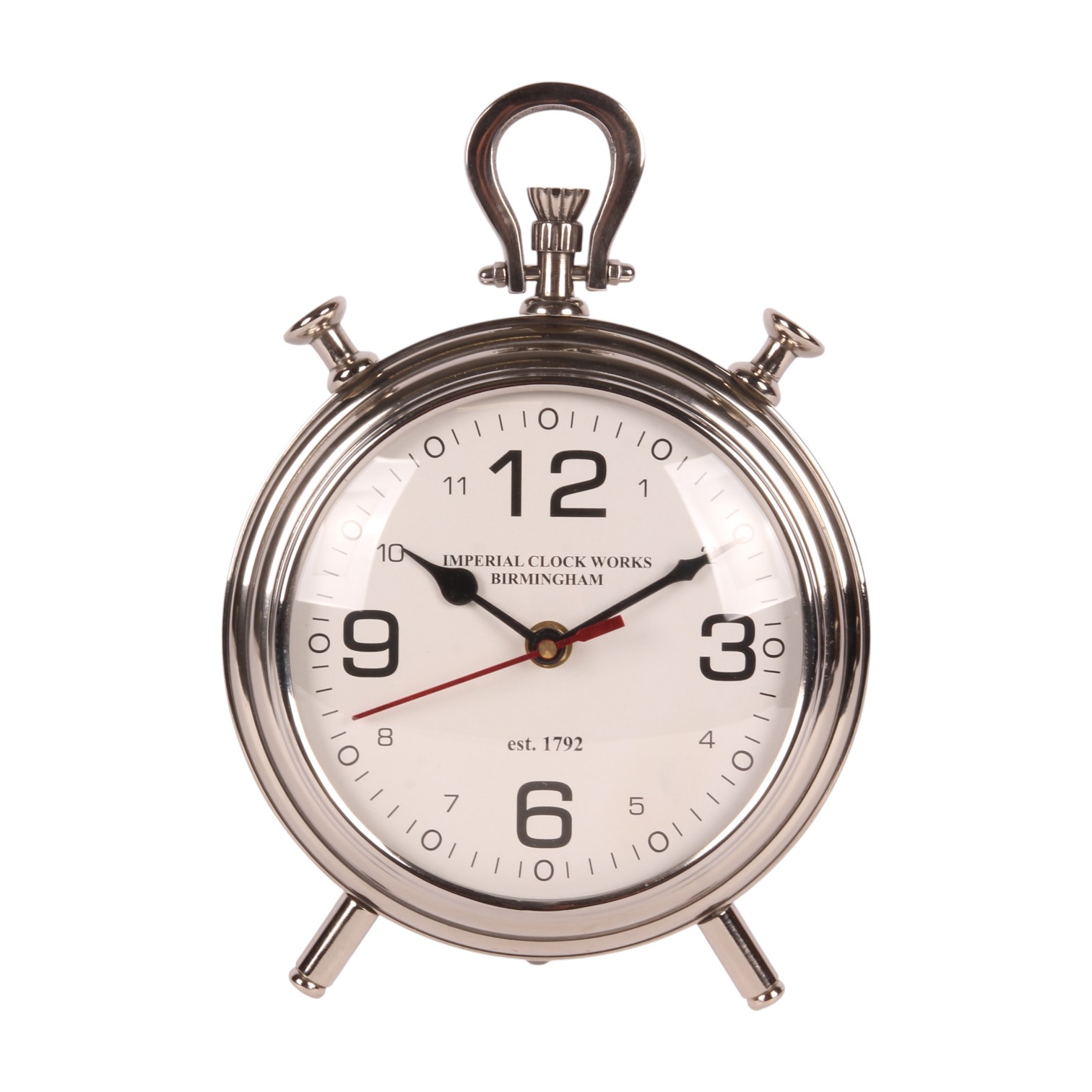 Table Clock 28 cm - Silver - Round - Aluminium