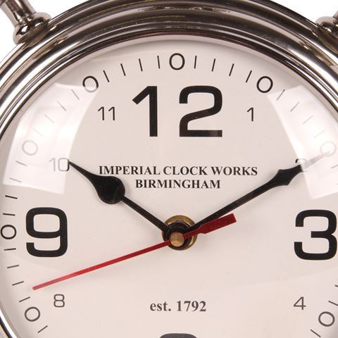 Table Clock 28 cm - Silver - Round - Aluminium