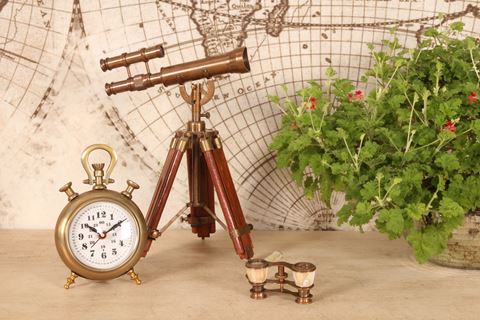 Télescope avec trépied 47 cm - Marron - Laiton/Aluminium