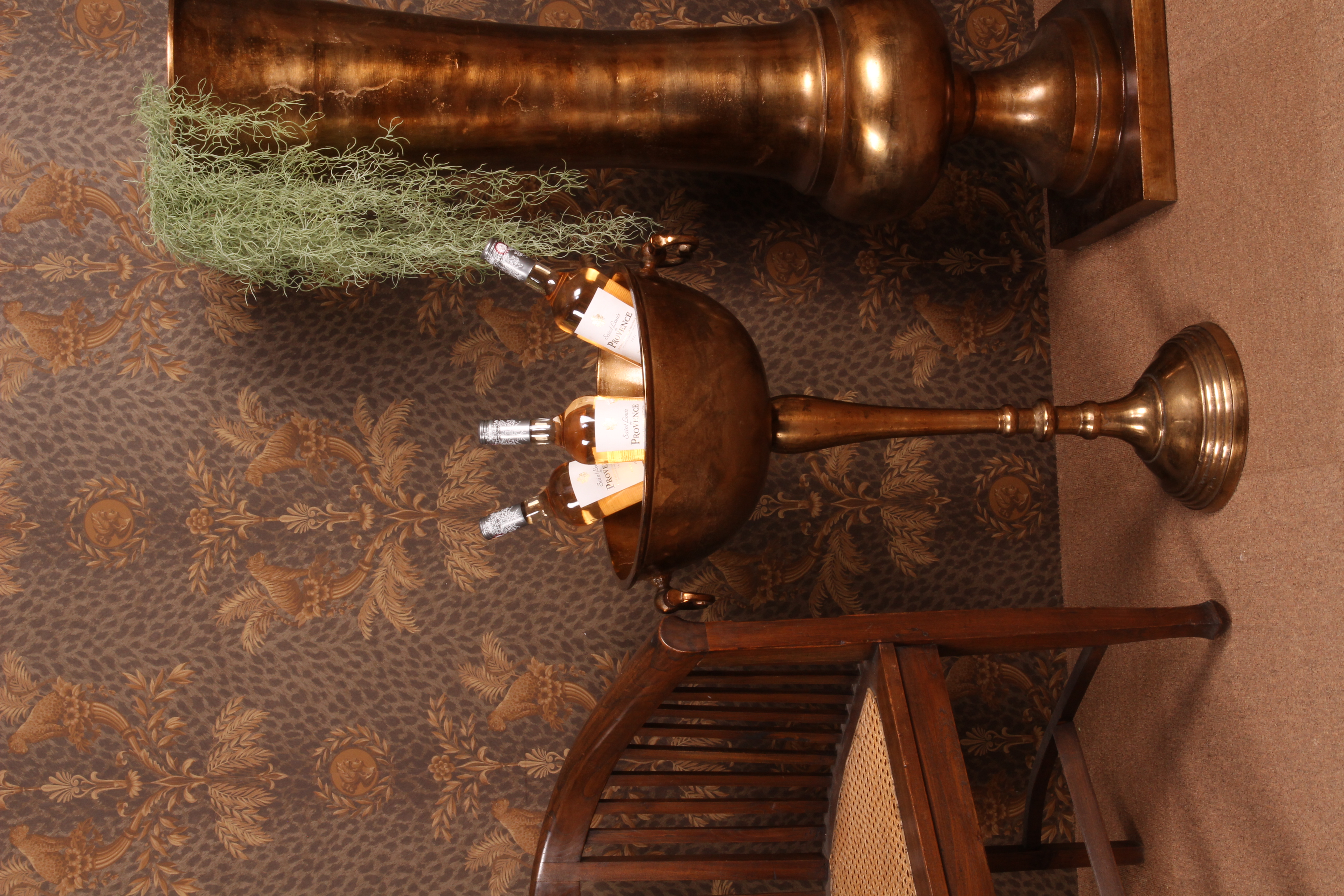 Schaal op voet 73 cm - Antiek brons - Aluminium