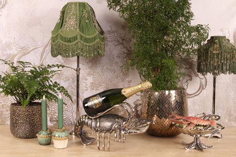 Flaschenhalter Hummer 41 cm – Silber – Aluminium