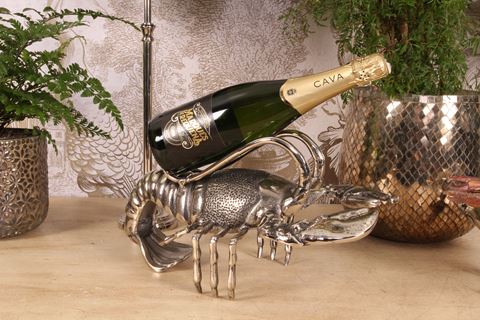 Flaschenhalter Hummer 41 cm – Silber – Aluminium