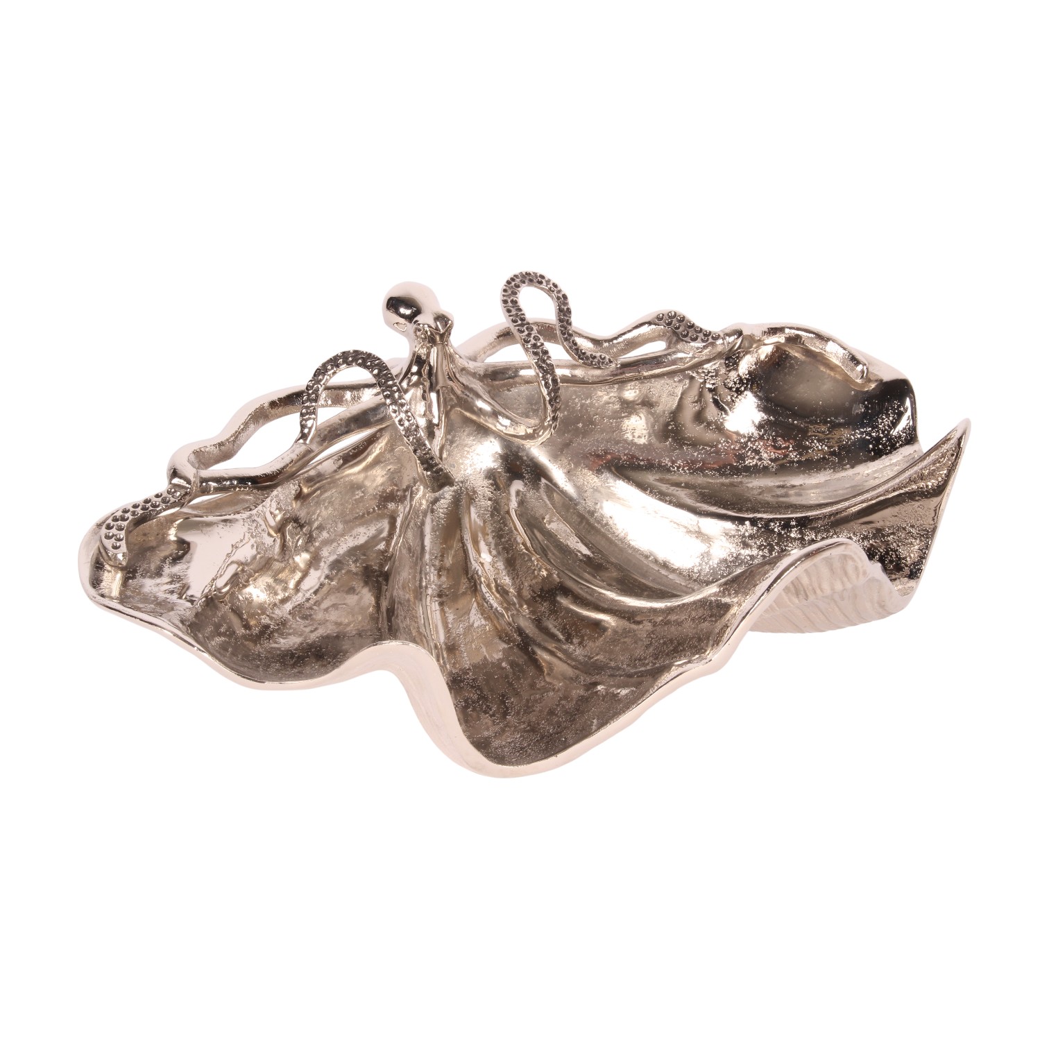 Schaal Octopus/Schelp 43 cm - Zilver - Aluminium