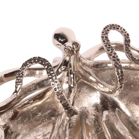 Schaal Octopus/Schelp 43 cm - Zilver - Aluminium