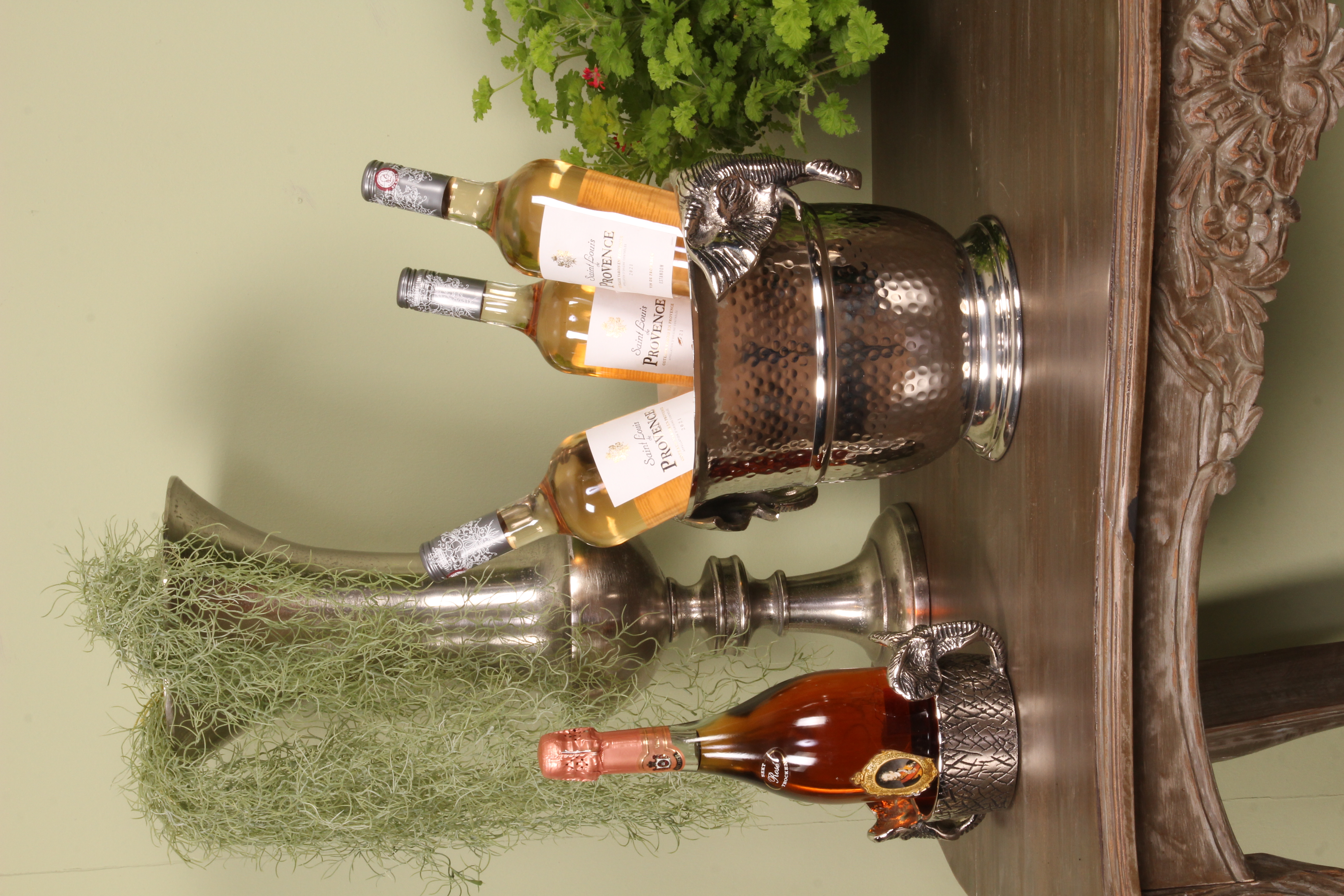 Wijnkoeler Olifant 22 cm - Zilver - Aluminium