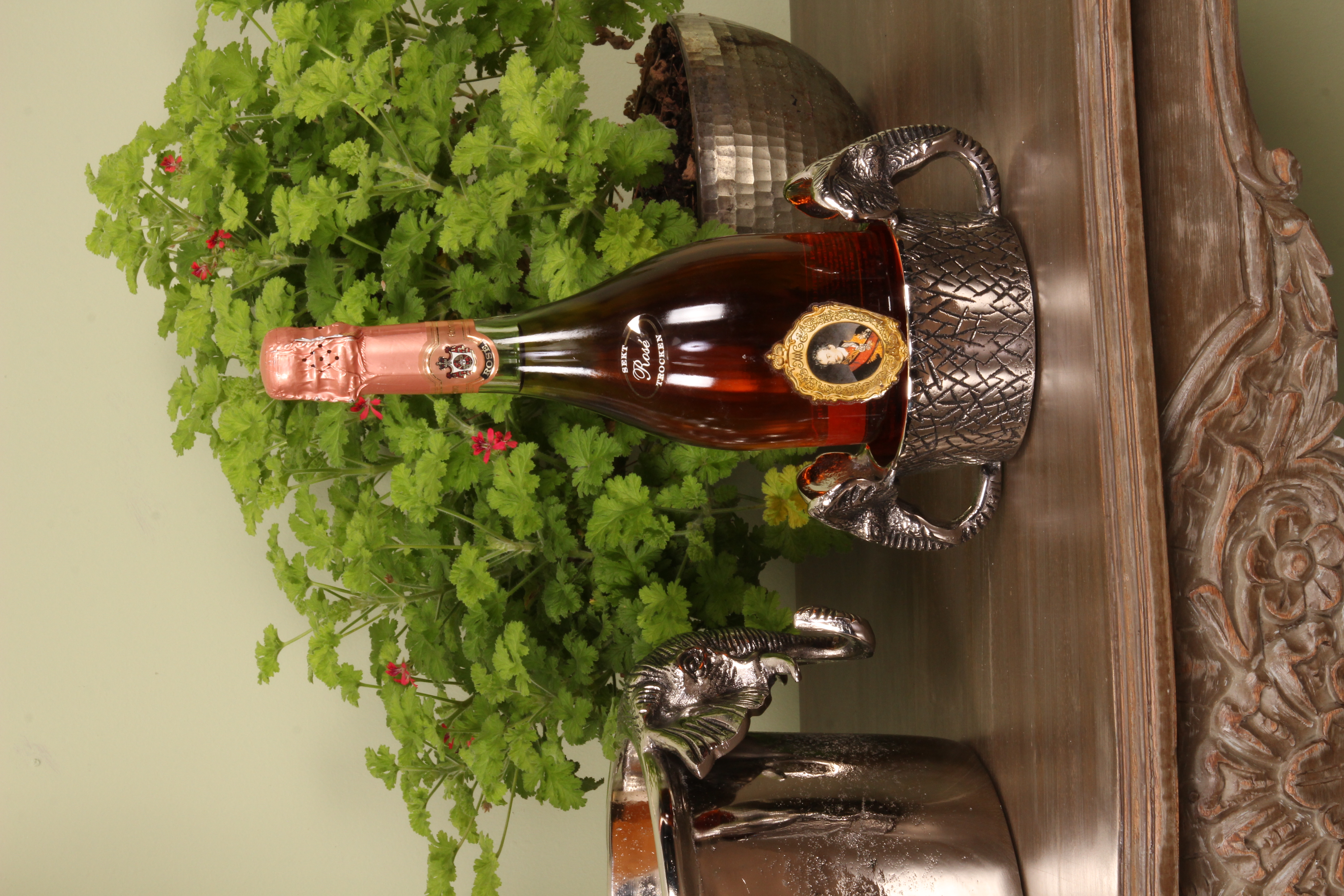 Flessenhouder Olifant 9 cm - Zilver - Aluminium