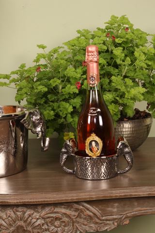 Bottle Holder Elephant 9 cm - Silver - Aluminium