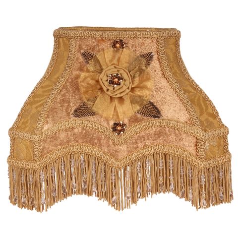 Lampshade Victorian Rectangle 22 cm - Gold - Fabric