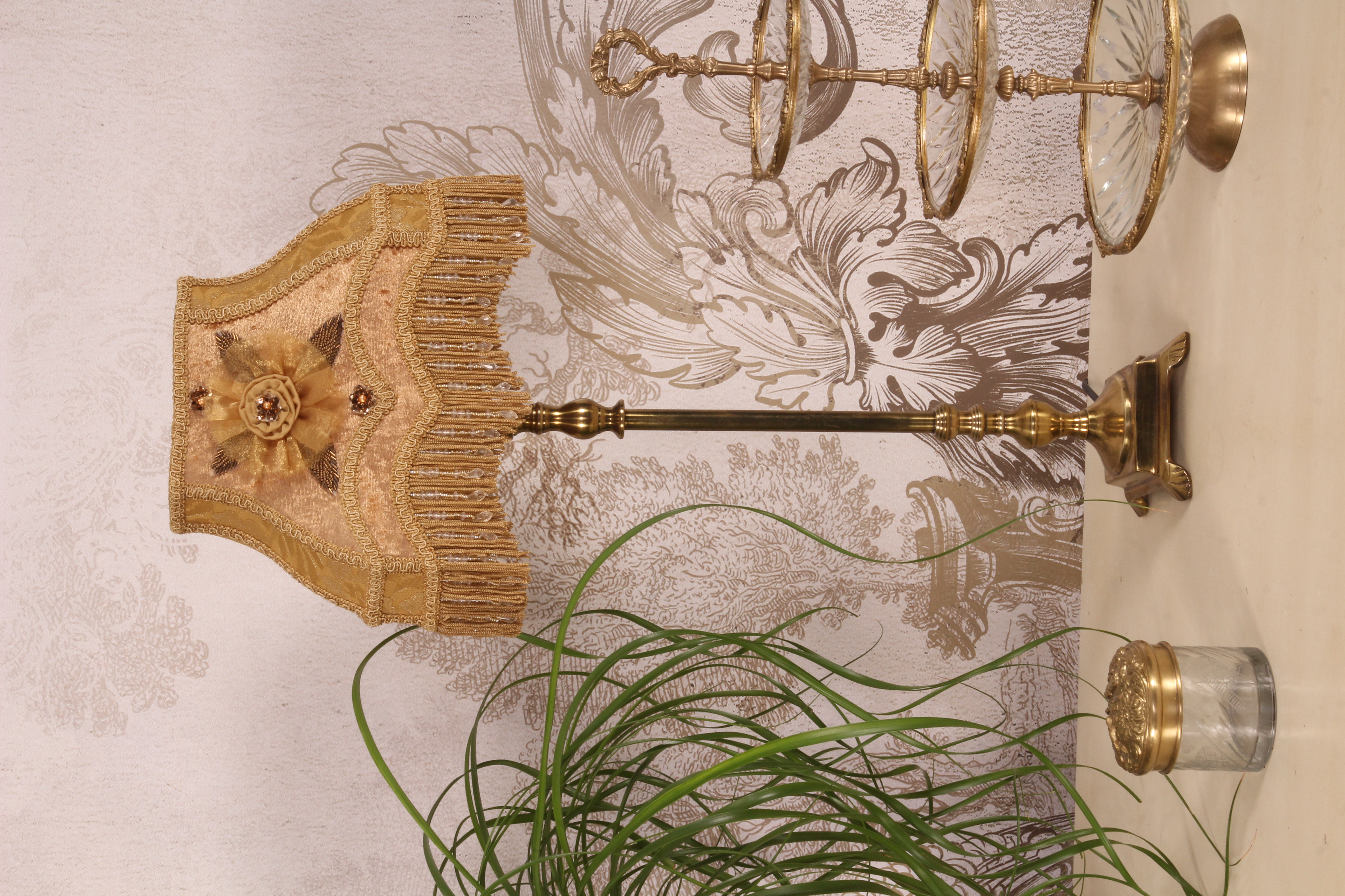 Lampenkap Victorian Rechthoek 22 cm - Goud - Stof