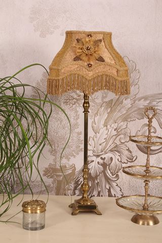 Lampshade Victorian Rectangle 22 cm - Gold - Fabric