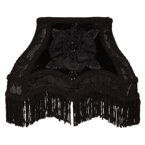 Lampshade Victorian Rectangle 22 cm - Black - Fabric