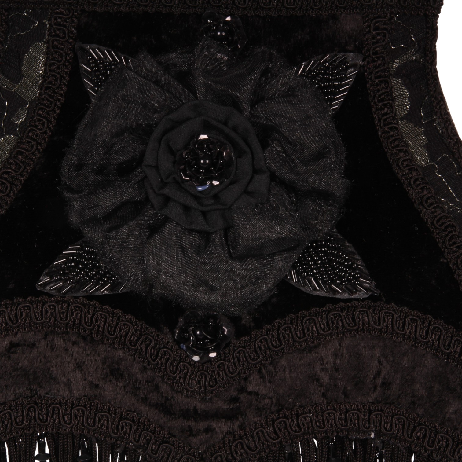 Lampshade Victorian Rectangle 22 cm - Black - Fabric