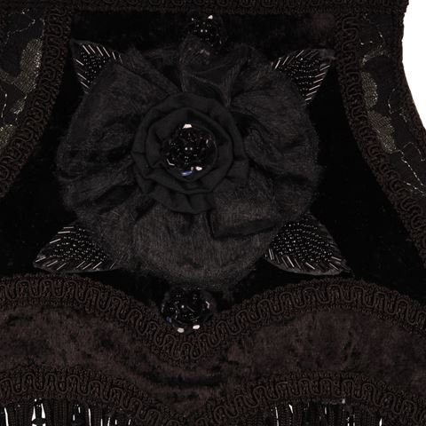 Lampshade Victorian Rectangle 22 cm - Black - Fabric