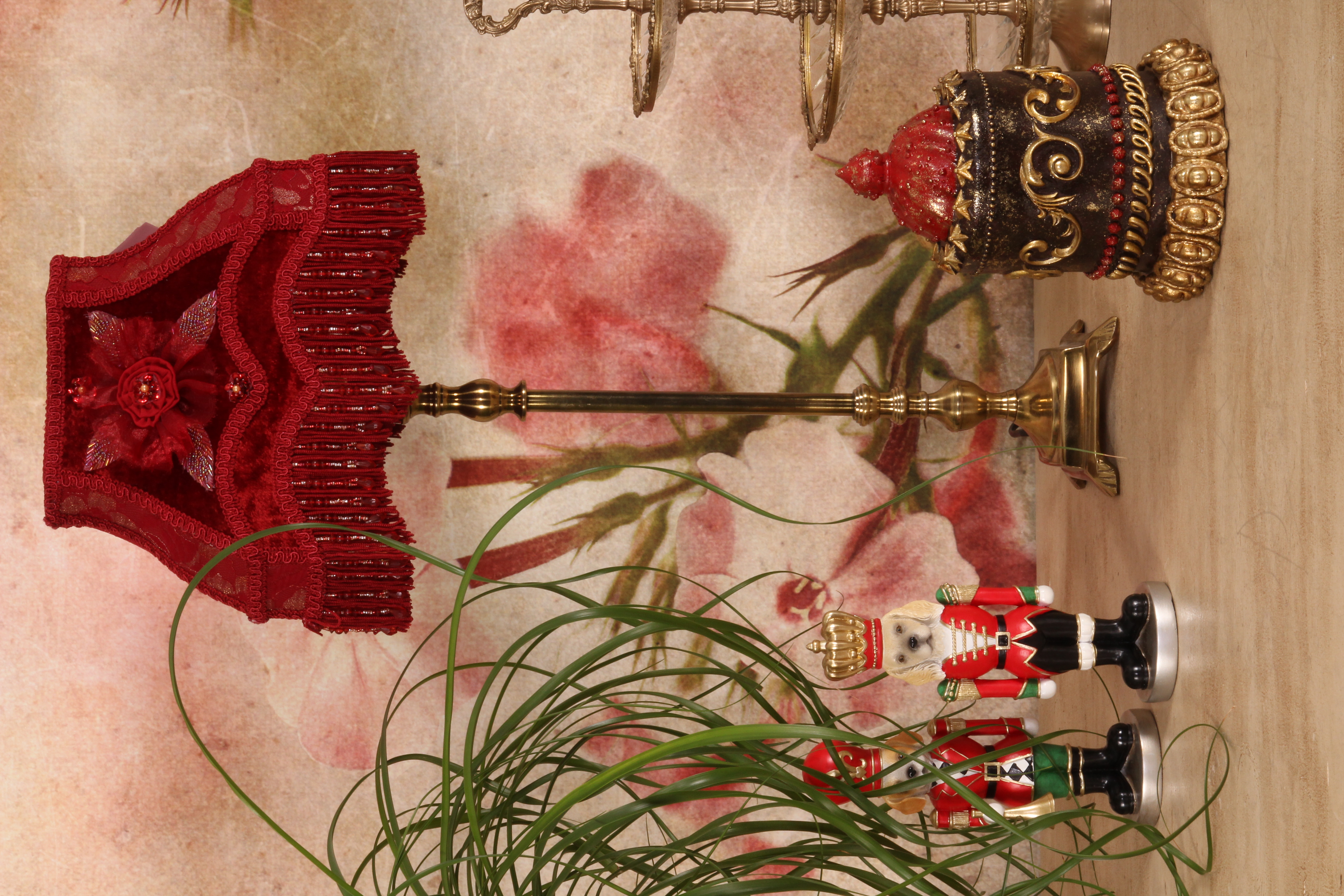 Lampenkap Victorian Rechthoek 22 cm - Rood - Stof