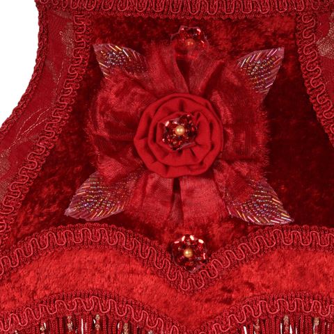 Lampshade Victorian Rectangle 22 cm - Red - Fabric