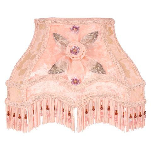 Lampshade Victorian Rectangle 22 cm - Pink - Fabric