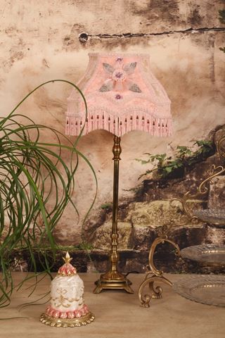 Lampshade Victorian Rectangle 22 cm - Pink - Fabric