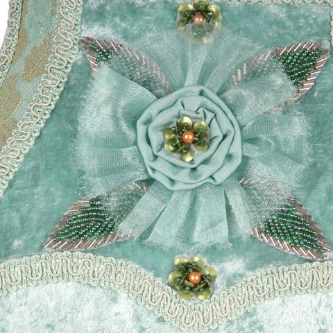 Lampshade Victorian Rectangle 22 cm - Turquoise - Fabric